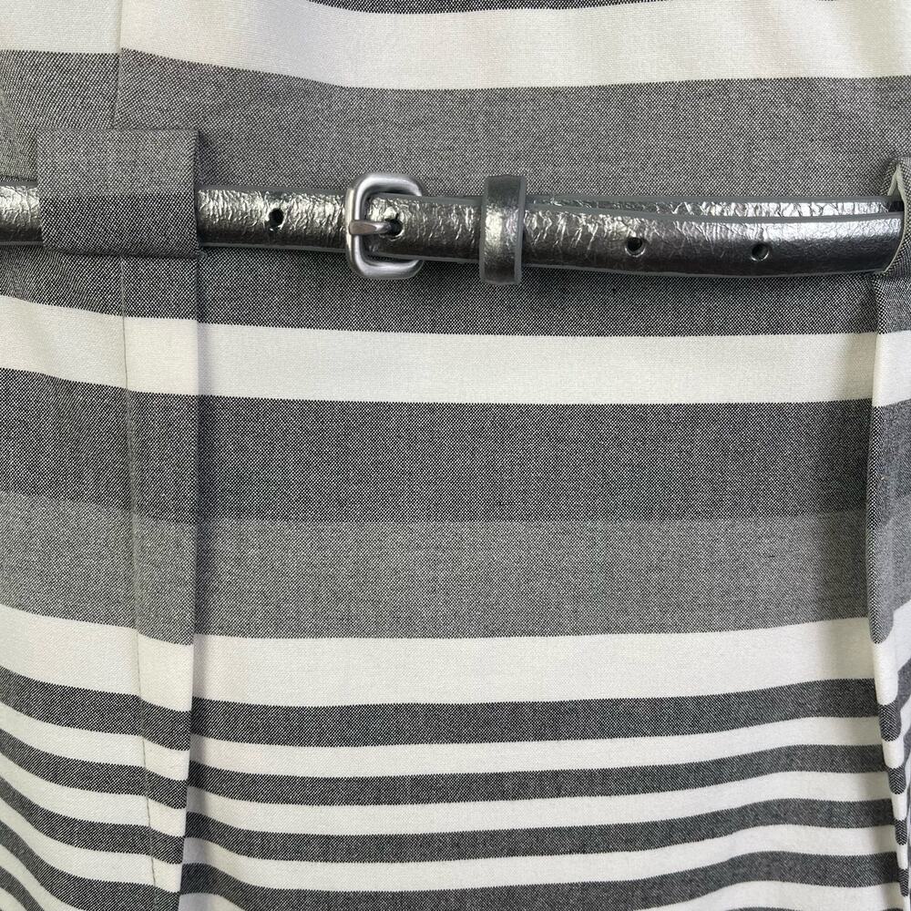 Calvin Klein Gray and White Striped Midi Sheath Dress - Picture 9 of 11